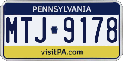 PA license plate MTJ9178