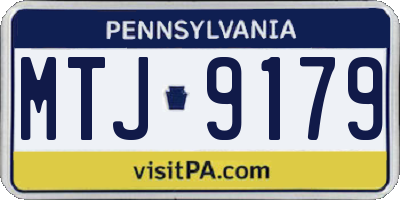 PA license plate MTJ9179