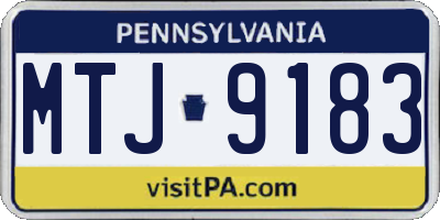 PA license plate MTJ9183