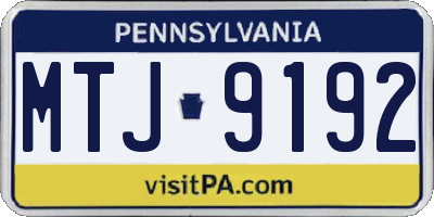 PA license plate MTJ9192