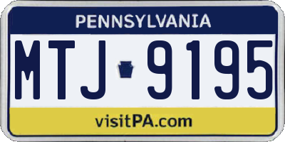 PA license plate MTJ9195