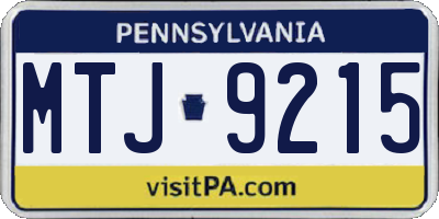 PA license plate MTJ9215