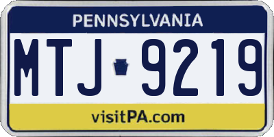 PA license plate MTJ9219