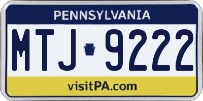 PA license plate MTJ9222