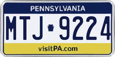 PA license plate MTJ9224