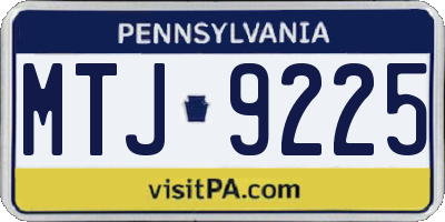 PA license plate MTJ9225