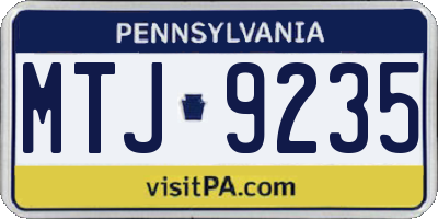 PA license plate MTJ9235