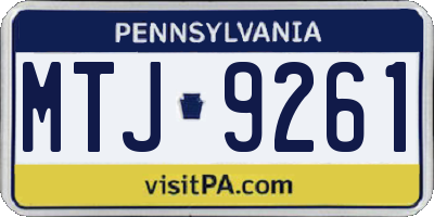 PA license plate MTJ9261