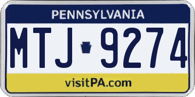 PA license plate MTJ9274