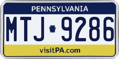 PA license plate MTJ9286