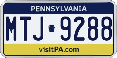 PA license plate MTJ9288