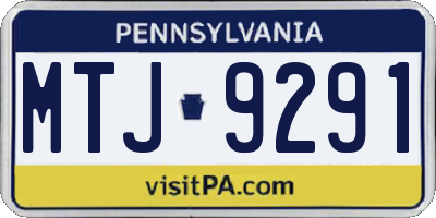 PA license plate MTJ9291