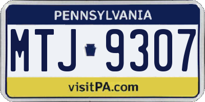 PA license plate MTJ9307