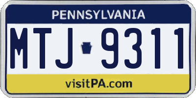 PA license plate MTJ9311