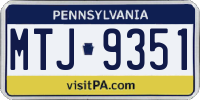 PA license plate MTJ9351