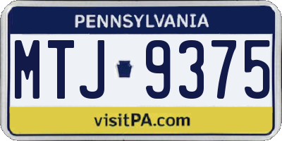 PA license plate MTJ9375