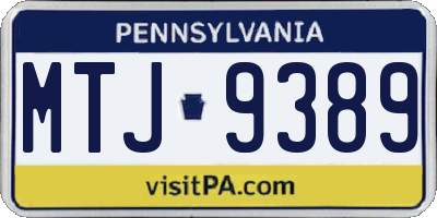 PA license plate MTJ9389