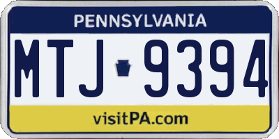 PA license plate MTJ9394
