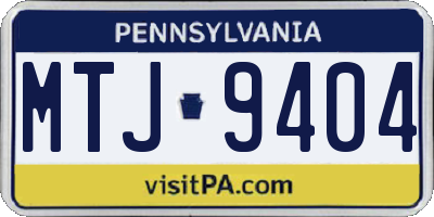 PA license plate MTJ9404