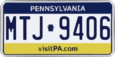 PA license plate MTJ9406