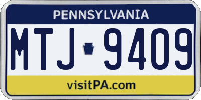 PA license plate MTJ9409