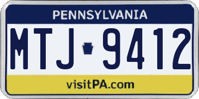 PA license plate MTJ9412