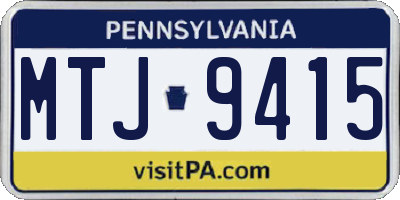 PA license plate MTJ9415