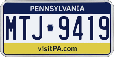 PA license plate MTJ9419