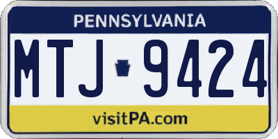 PA license plate MTJ9424