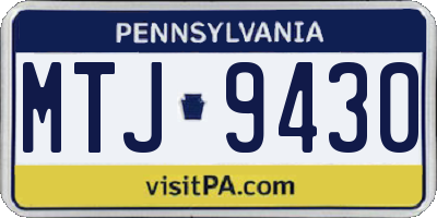 PA license plate MTJ9430