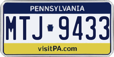 PA license plate MTJ9433