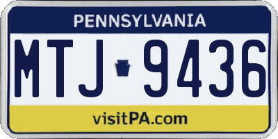 PA license plate MTJ9436