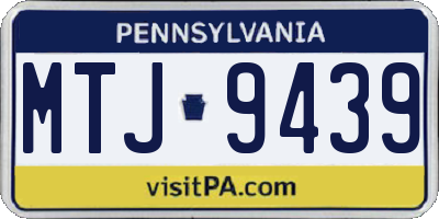 PA license plate MTJ9439