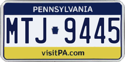 PA license plate MTJ9445
