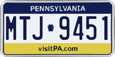 PA license plate MTJ9451