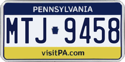 PA license plate MTJ9458