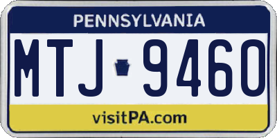 PA license plate MTJ9460
