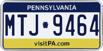 PA license plate MTJ9464