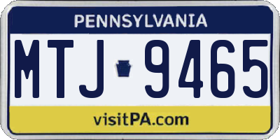 PA license plate MTJ9465