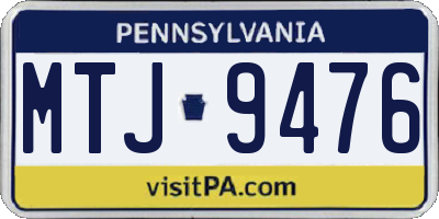 PA license plate MTJ9476