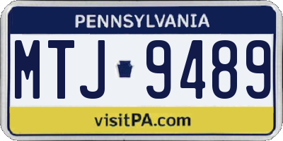 PA license plate MTJ9489