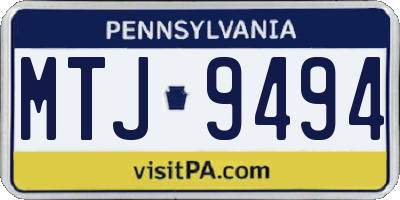 PA license plate MTJ9494