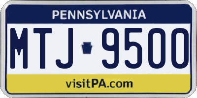 PA license plate MTJ9500