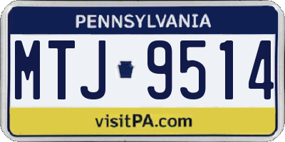 PA license plate MTJ9514