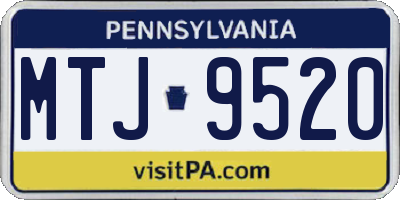 PA license plate MTJ9520