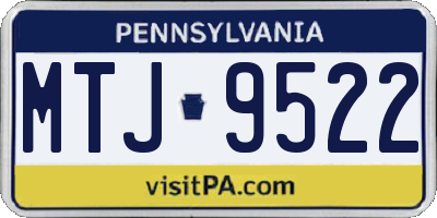 PA license plate MTJ9522