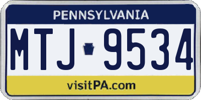 PA license plate MTJ9534