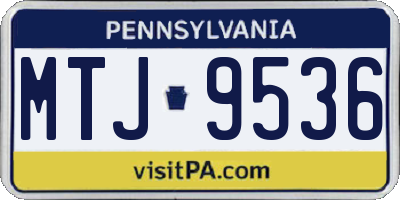 PA license plate MTJ9536