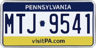 PA license plate MTJ9541