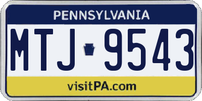 PA license plate MTJ9543